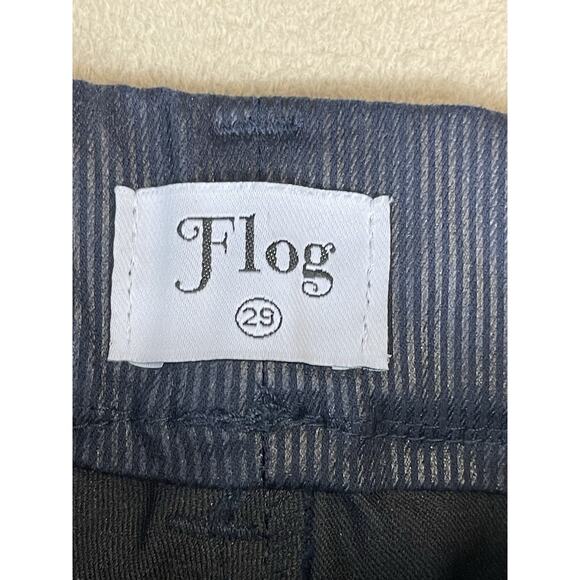 Bevy Flog Pants Womens 29 Black Striped Skinny Regular Pull On Stretch Mid Rise - Picture 4 of 13